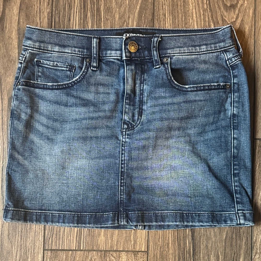Express Dark Blue Mini Skirt